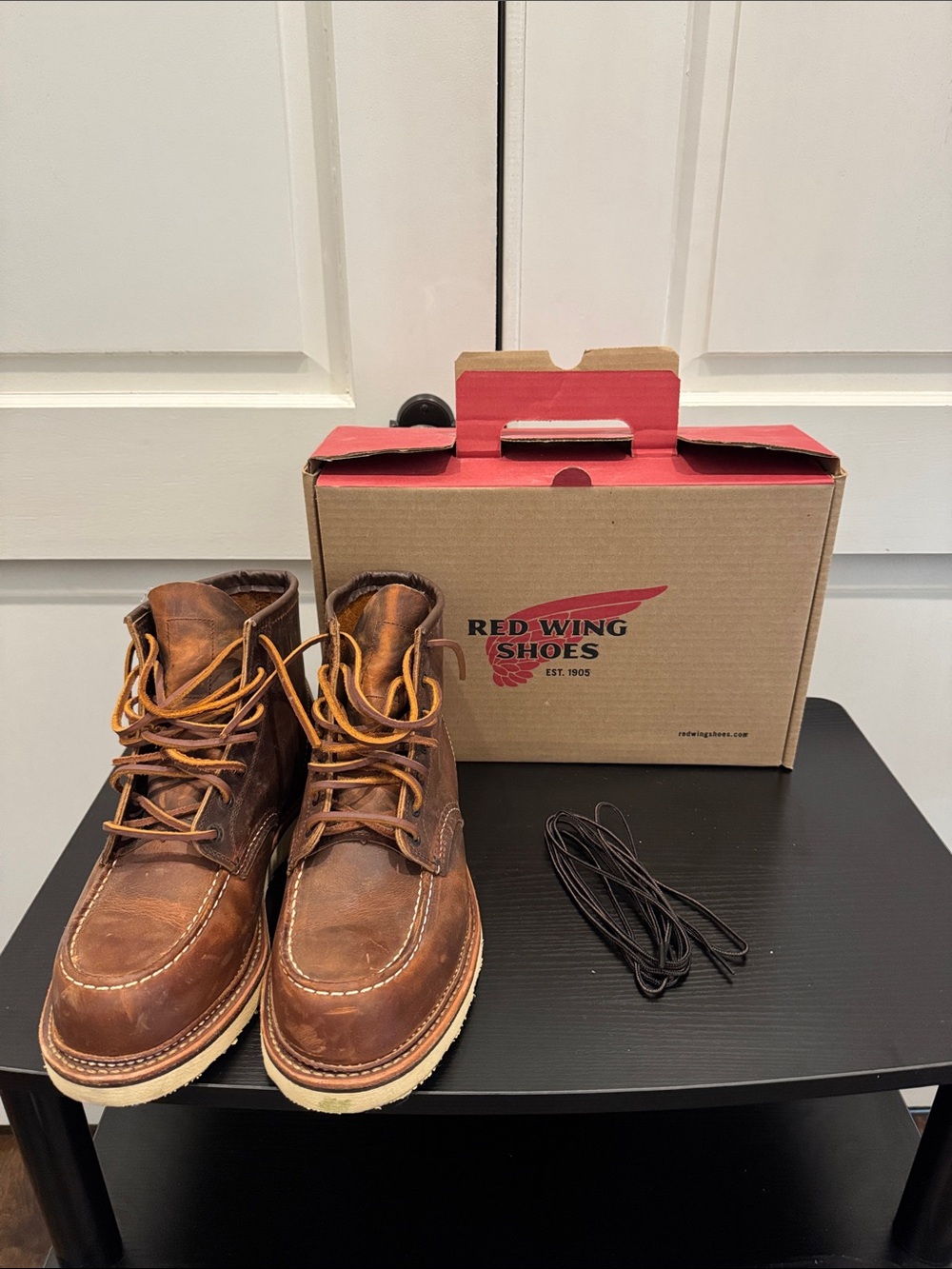 Red Wing Shoes Brown Leather Moc Toe Work Boots